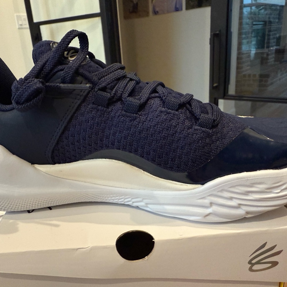 Under Armour Blue and White Athletic Shoes with Modern Knit Design